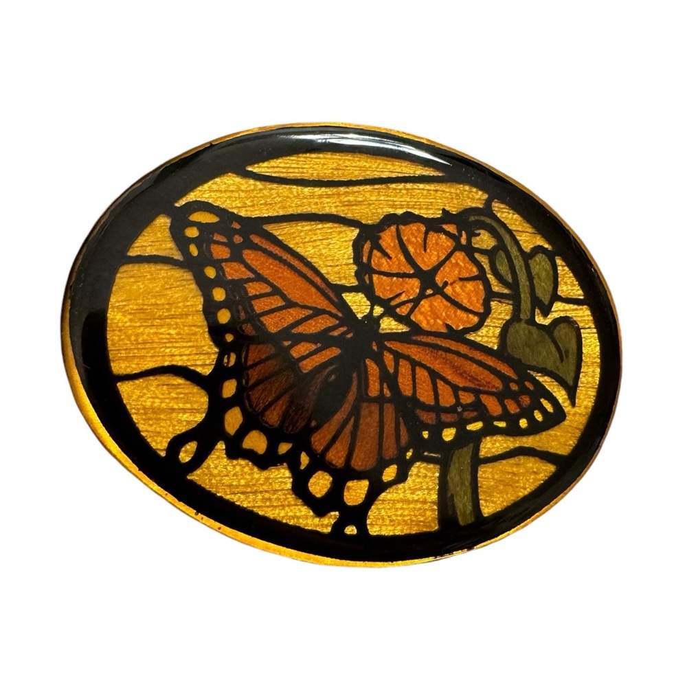 Vintage Western Harmony Metal Colorado Solid Brass Butterfly Belt Buckle - Picture 1 of 4